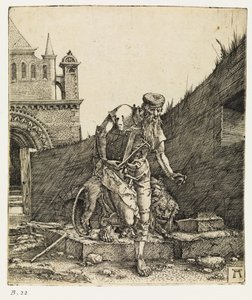 Sint Hiëronymus Wandelend in een Kerkhof, voor 1519 door Albrecht Altdorfer