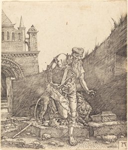 Sint Hiëronymus in een binnenplaats door Albrecht Altdorfer