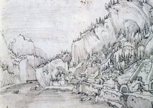 Sarmingstein aan de Donau, 16e eeuw door Albrecht Altdorfer