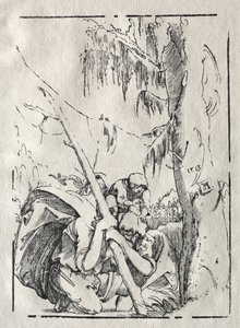Sint Christoffel die het Water Oversteekt met Christus op zijn Schouders, 1513 door Albrecht Altdorfer