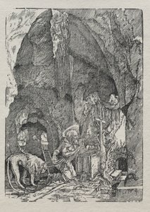 Sint Hiëronymus in de grot door Albrecht Altdorfer
