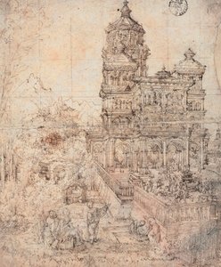 Suzanne in bad - Tekening door Albrecht Altdorfer (ca. 1480-1538) door Albrecht Altdorfer