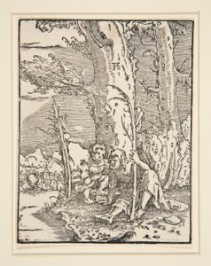 Het Kind Jezus met Sint Christoffel, uit de serie De Val en Verlossing van de Mens door Albrecht Altdorfer