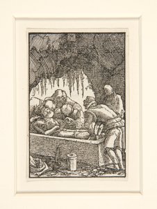 De graflegging van Christus, uit de serie De val en verlossing van de mens door Albrecht Altdorfer