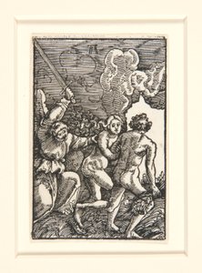 De verdrijving uit het paradijs, uit De val en verlossing van de mens door Albrecht Altdorfer
