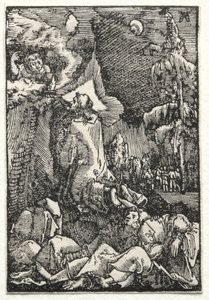 De val en verlossing van de mens: Christus op de Olijfberg door Albrecht Altdorfer