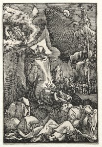 De val en verlossing van de mens: Christus op de Olijfberg, c. 1515 door Albrecht Altdorfer