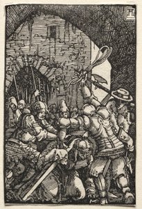 De val en verlossing van de mens: Christus draagt het kruis door Albrecht Altdorfer