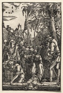 De Val en Verlossing van de Mens: Christus aan het Kruis Genageld door Albrecht Altdorfer