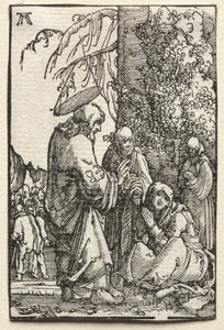 De val en verlossing van de mens: Christus neemt afscheid van zijn moeder voor de passie, ca. 1515