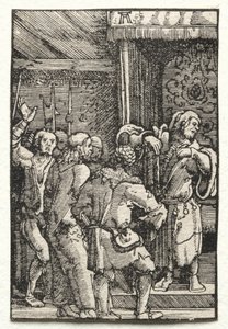 De Val en Verlossing van de Mens: Christus voor Kajafas door Albrecht Altdorfer