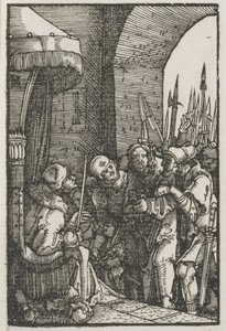 De Val en Verlossing van de Mens: Christus voor Pilatus door Albrecht Altdorfer