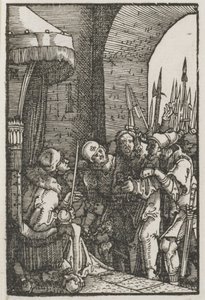 De val en verlossing van de mens: Christus voor Pilatus, ca. 1515 door Albrecht Altdorfer