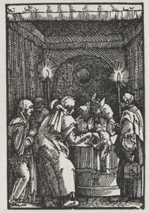 De Val en Verlossing van de Mens: Joachims Offer afgewezen door de Hogepriester, ca. 1515 door Albrecht Altdorfer