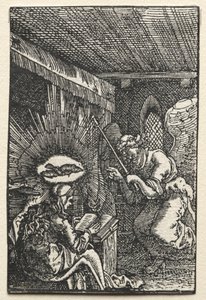De Val en Verlossing van de Mens: De Aankondiging, ca. 1515 door Albrecht Altdorfer