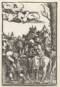 De val en verlossing van de mens: De vlucht naar Egypte door Albrecht Altdorfer