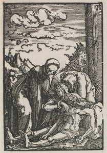 De Val en Verlossing van de Mens: De Rouw onder het Kruis door Albrecht Altdorfer