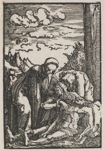 De val en verlossing van de mens: De klaagzang onder het kruis, c. 1515 door Albrecht Altdorfer