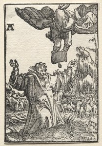 De val en verlossing van de mens: De boodschap van de engel aan Joachim, ca. 1515 door Albrecht Altdorfer