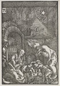 De val en verlossing van de mens: De Geboorte, ca. 1515 door Albrecht Altdorfer
