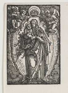 De Val en Verlossing van de Mens: De Maagd als Koningin van de Hemel door Albrecht Altdorfer