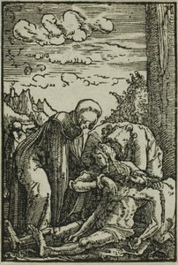 De Rouw van de Maagd, uit De Val en Verlossing van de Mens door Albrecht Altdorfer