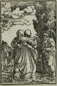 De Visitatie, uit De Val en Verlossing van de Mens door Albrecht Altdorfer