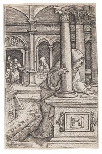 Maagd Maria op zoek naar de twaalfjarige Jezus in de Tempel, c. 1519 door Albrecht Altdorfer