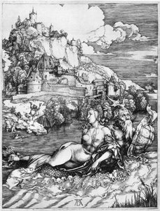 Een zeemonster dat een prinses wegvoert, 1500, 1936 door Albrecht Dürer