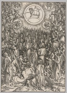 Apocalyps: De aanbidding van het lam—Het lied van de uitverkorenen door Albrecht Dürer