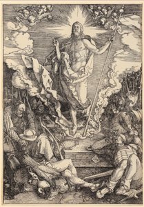 De verrijzenis van Christus, blad 12 uit de serie „De Grote Passie“ door Albrecht Dürer