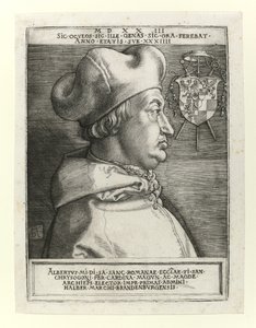 Kardinaal Albert van Brandenburg, 1523 door Albrecht Dürer