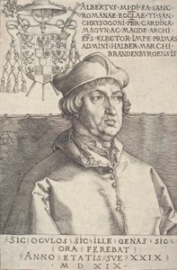 Kardinaal Albrecht van Brandenburg Kleine Kardinaal, 1519 door Albrecht Dürer
