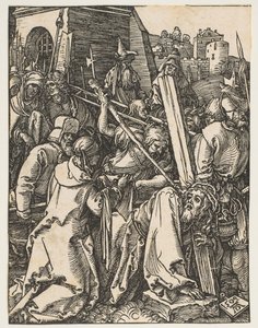 Christus draagt het kruis, uit De Kleine Passie door Albrecht Dürer