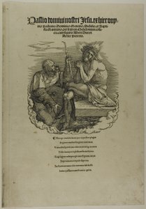 Christus, Man van Smarten, bespot door een soldaat, uit De Grote Passie door Albrecht Dürer
