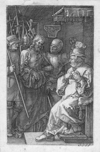 Christus voor Kajafas door Albrecht Dürer