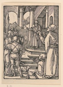 Christus voor Pilatus, uit De Kleine Passie Serie door Albrecht Dürer