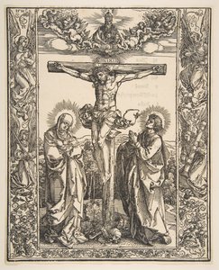 Christus aan het Kruis tussen de Maagd en Sint Jan door Albrecht Dürer