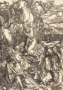 Christus op de Olijfberg, ca. 1497-1499 door Albrecht Dürer