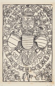 Wapen van Maximiliaan I als koning van de Romeinen door Albrecht Dürer