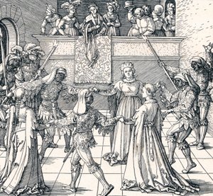 Dans bij fakkellicht, Augsburg, 1516 1906 door Albrecht Dürer