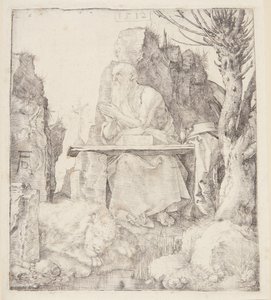 De heilige Hiëronymus bij een geknotte wilg door Albrecht Dürer