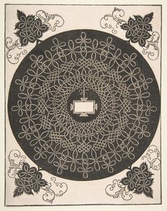 Borduurpatroon met een langwerpig paneel in het midden door Albrecht Dürer