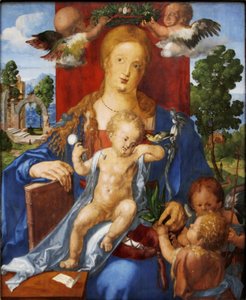 Duits: Die Madonna mit dem Zeisig De Madonna met de Sijs door Albrecht Dürer