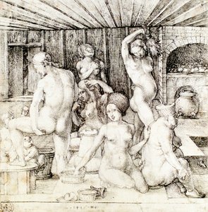 Duits: Frauenbad Het vrouwenbad door Albrecht Dürer