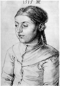 Hoofd van een meisje door Albrecht Dürer