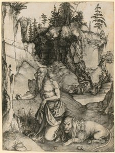 De heilige Hiëronymus in de woestijn door Albrecht Dürer