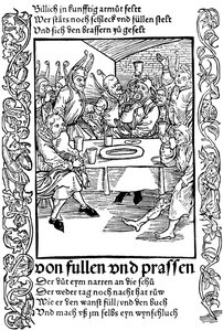 Illustratie uit het boek Narrenschip door Sebastian Brant, 1494 door Albrecht Dürer