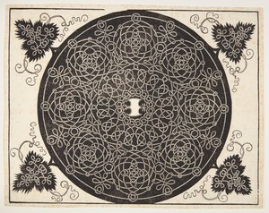 Verstrengeld koordpatroon met geschulpte schild door Albrecht Dürer