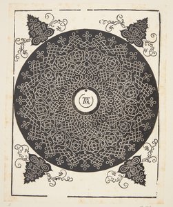 Verstrengeld koordpatroon met witte medaillon door Albrecht Dürer